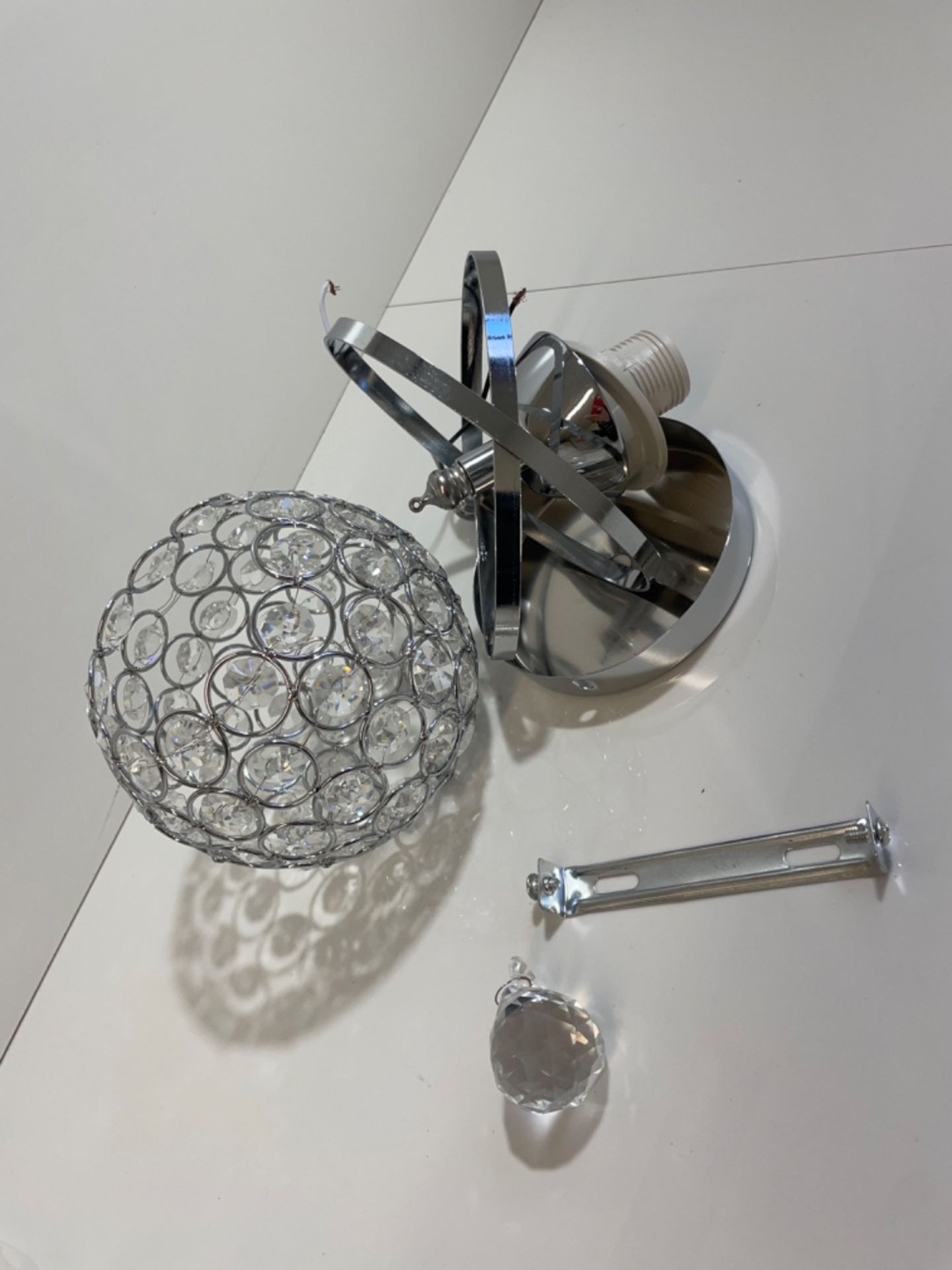 Wefoonlo Modern Crystal Wall Light Pendent Lamp Chrome Finish Bedroom Sconce Lighting Fixture Wit... - Bild 3 aus 3