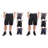 Lee Cooper Classic Multi Pocket Cargo Heavy Duty Easy Care Workwear Shorts, Black, 40W