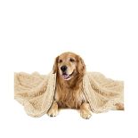 Pettom Waterproof Dog Blanket Washable Double Sided Pet Blanket Calming Fluffy Faux Fur& Warm Fla...