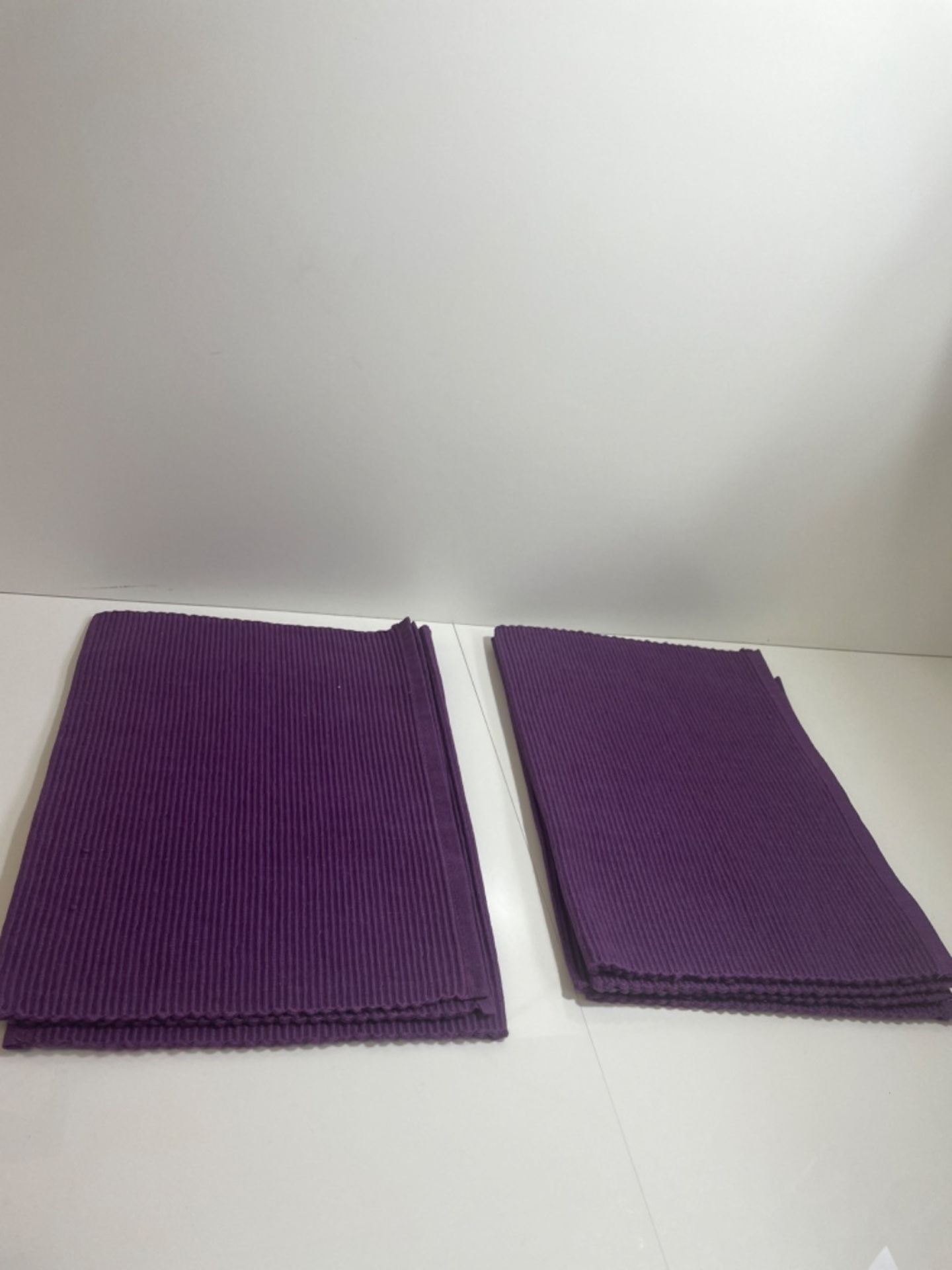 DII Basic Everyday Ribbed Tabletop 100% Cotton, Placemat Set, 13X19, Eggplant, 6 Piece - Image 3 of 3