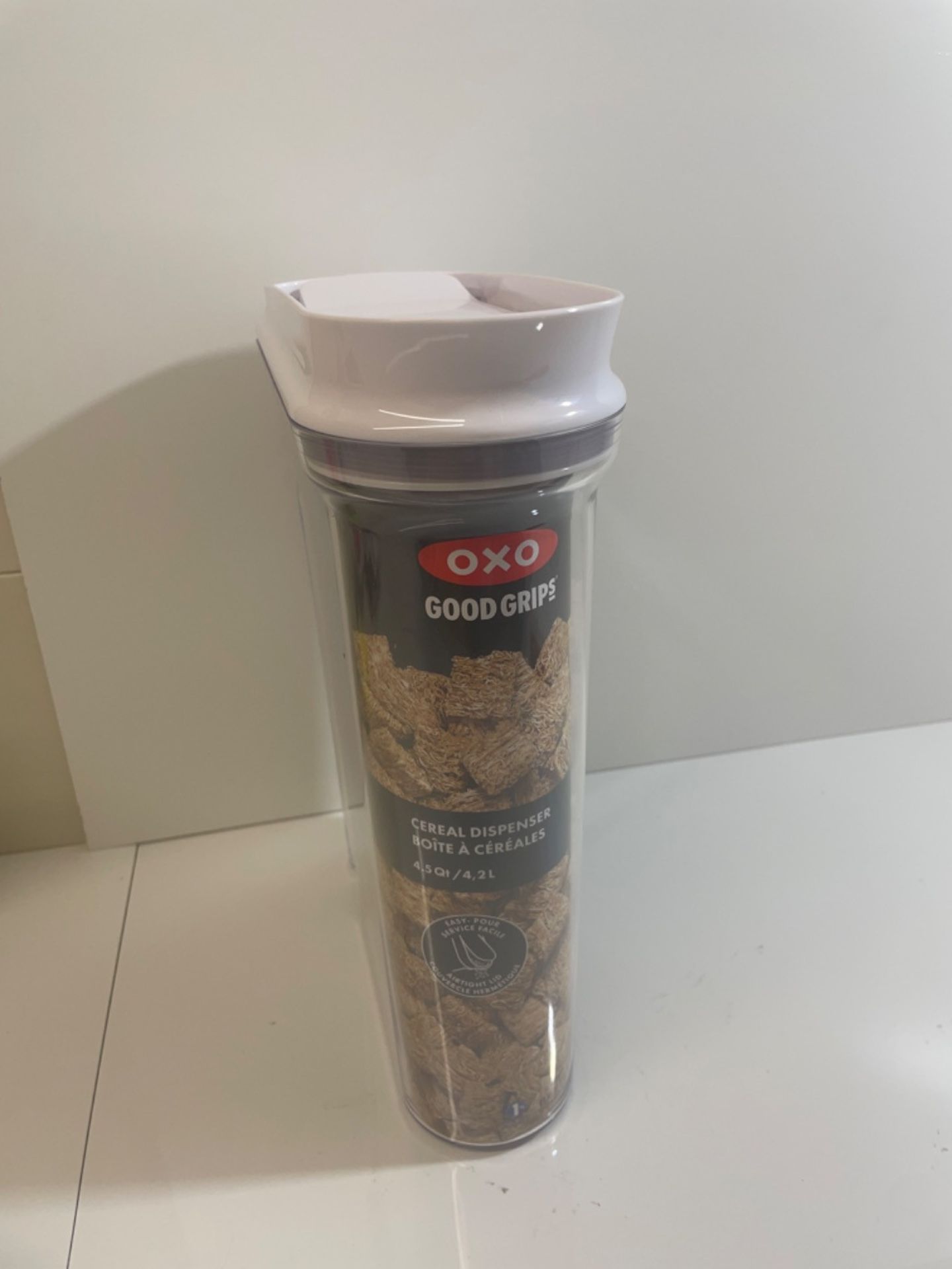 OXO Good Grips Pop Large Cereal Dispenser, Grey, Clear - 4.2 Litre - Image 2 of 3