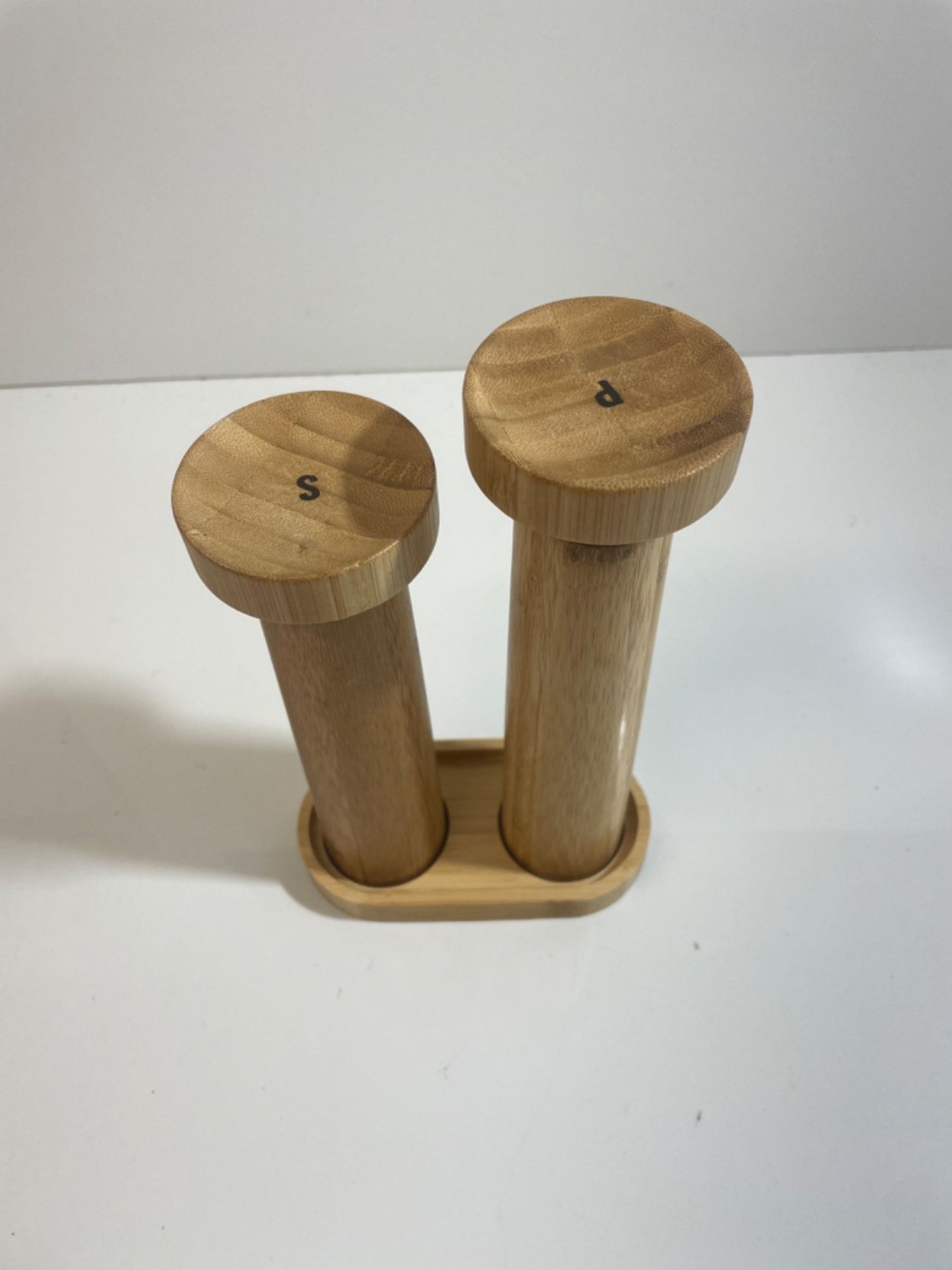 Salter 7614 WDXR Eco Bamboo Salt & Pepper Grinder Set - Solid Bamboo Mills With Stand, Manual Twi... - Image 3 of 3