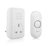 Byron DBY-22313UK Wireless Plug Through Doorbell Set, 150 M Range, 16 Melodies, White