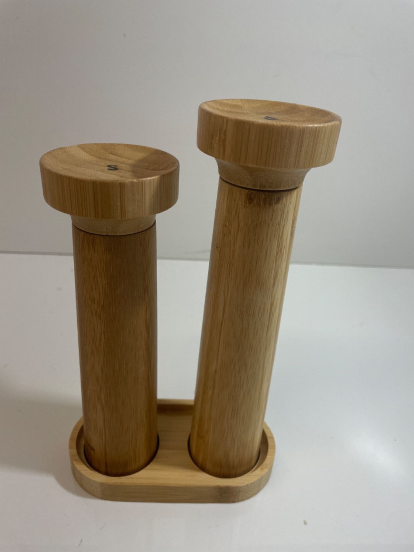 Salter 7614 WDXR Eco Bamboo Salt & Pepper Grinder Set - Solid Bamboo Mills With Stand, Manual Twi... - Image 2 of 3