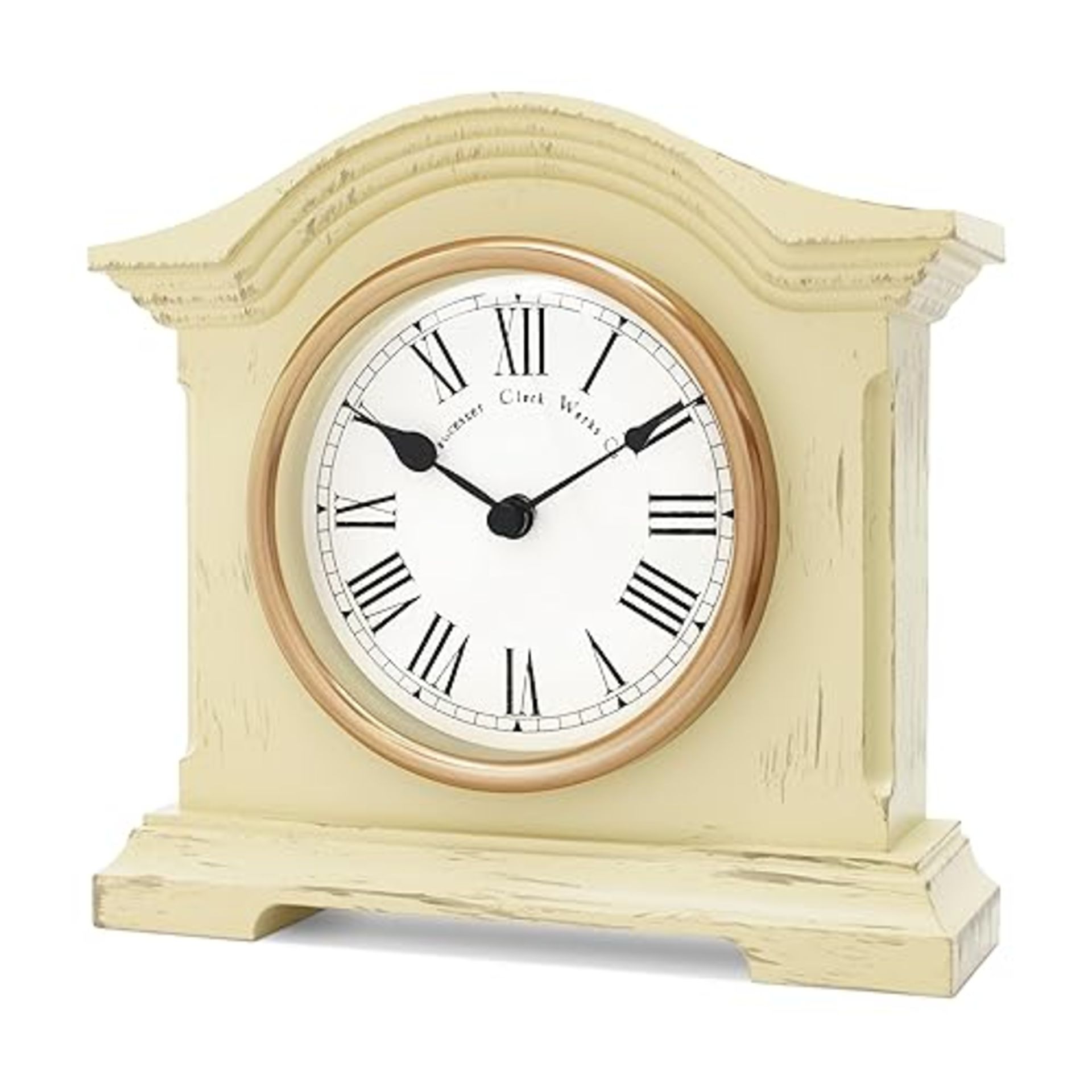 Acctim Falkenburg Distressed Mantel Clock Quartz Cream