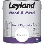 Leyland 423431 Wood & Metal Quick Dry Satin, 2.5 Litres, White