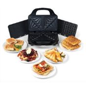 Salter EK2143 3-In-1 Snack Maker - Deep Fill Waffle Iron, Sandwich Panini Press & Toastie Maker,...