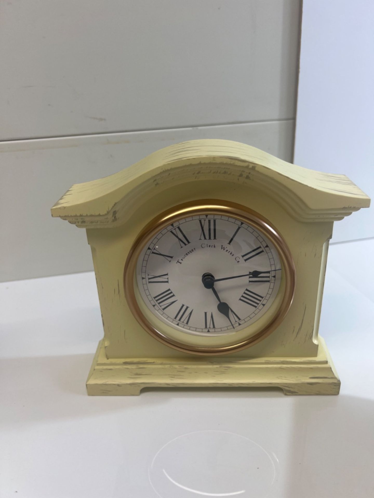 Acctim Falkenburg Distressed Mantel Clock Quartz Cream - Image 3 of 3