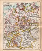 The Germany Empire Double Sided Victorian Antique 1898 Map.