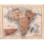 Mountains Valley & Plains of Africa 1871 WK Johnston Antique Map.