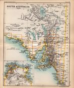 South Australia Double Sided Antique 1896 Detailed Map.