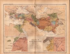 Antique 1867 Coloured Classical Map Regnum, Alexandria, Libya.