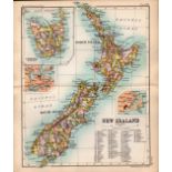 New Zealand Double Sided Victorian Antique Detailed 1898 Map.
