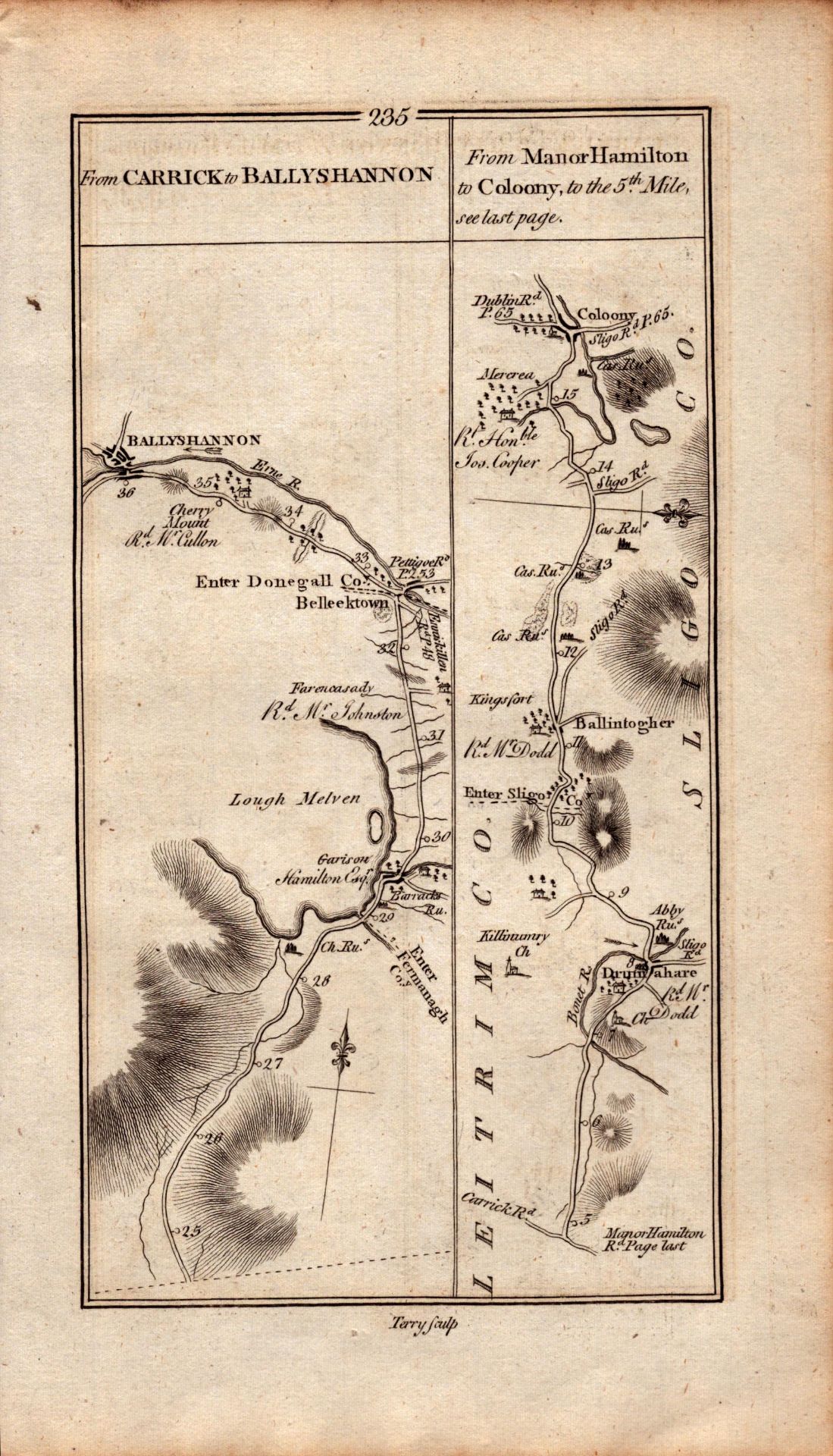 Ireland Rare Antique 1777 Map Cork Galway Sligo Leitrim Ballinasloe. - Image 3 of 4