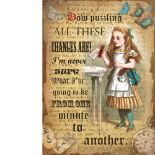 Alice In Wonderland ""How Puzzling"" Designed Quote Metal Wall Art