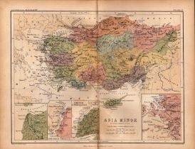 Antique 1867 Coloured Classical Map Asia Minor, Bosporus, Traos, Ionia.