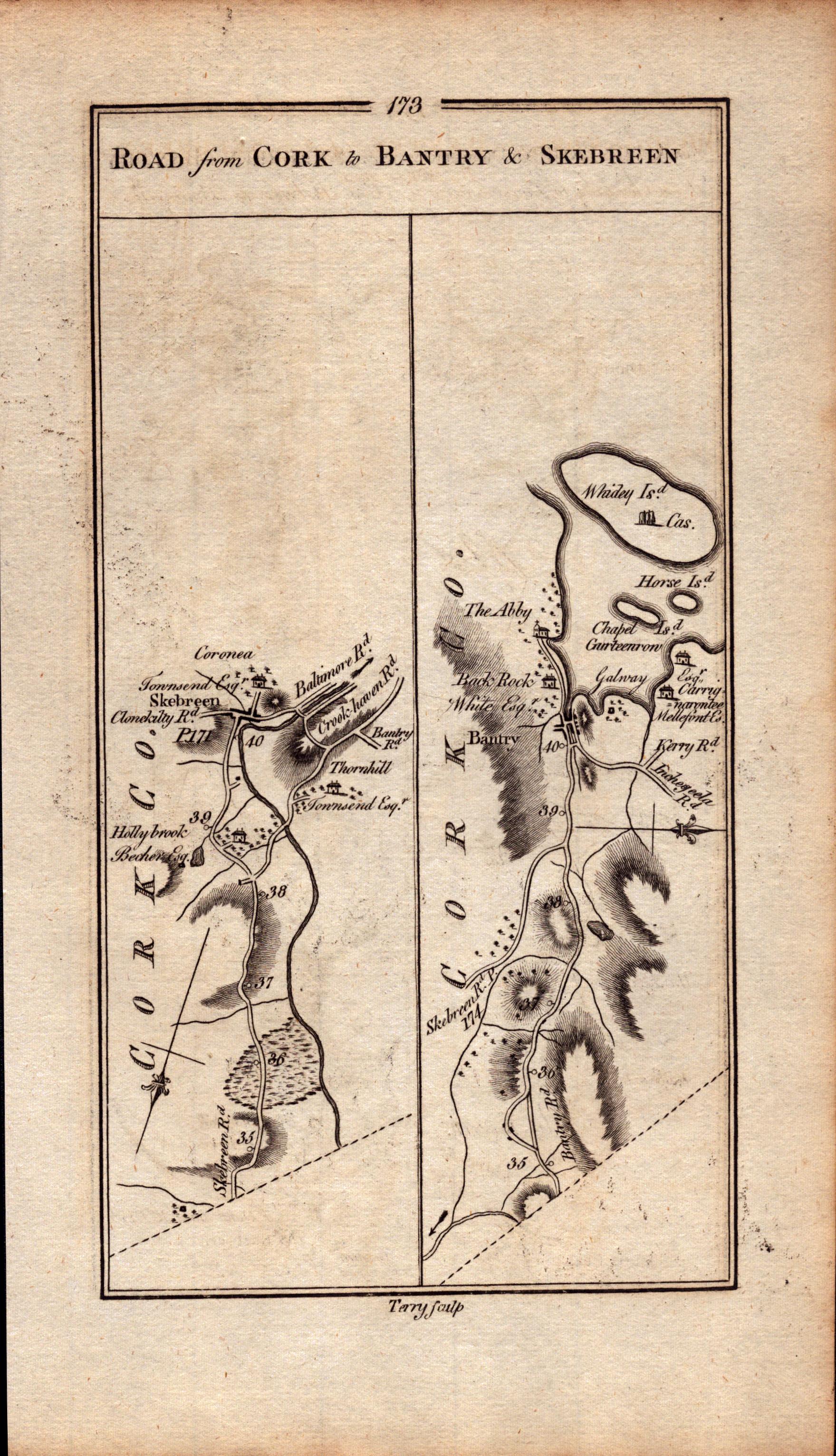 Ireland Rare Antique 1777 Map Cork Skibbereen Bantry Clonakilty Thornhill - Bild 3 aus 4