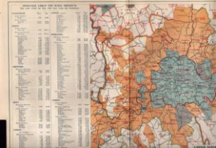 Bacons Vintage London Suburbs Urban & Rural Districts Detailed Map.