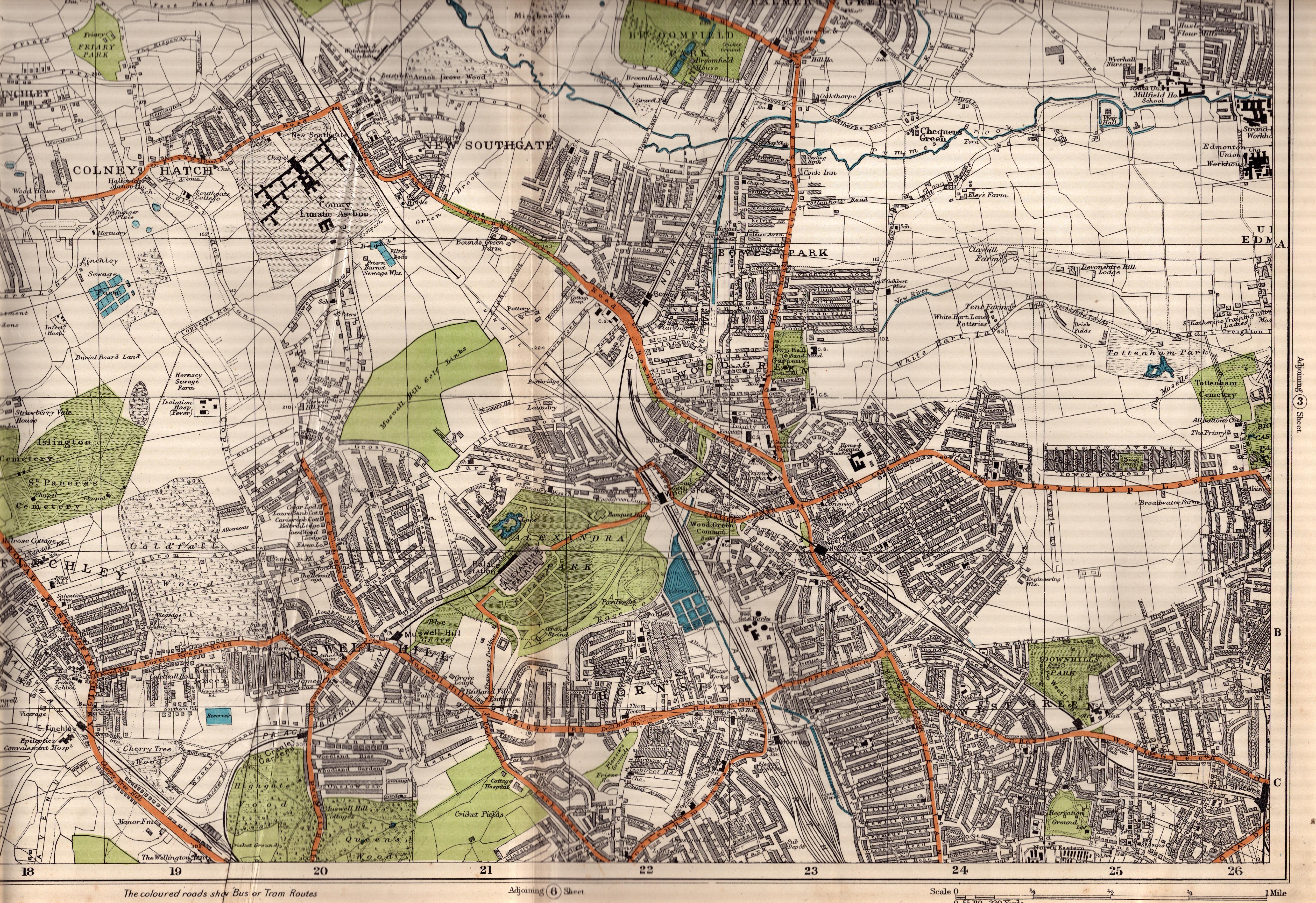Collection 9 Rare Vintage George Bacon London & Suburbs Large Scale Maps - Bild 2 aus 9
