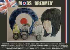 Mod Day-Dreamer Vespa's Lambretta's Nostalgic The Swinging 60's Metal Wall Art