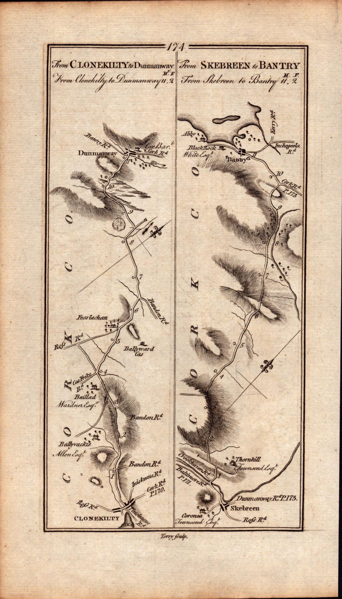 Ireland Rare Antique 1777 Map Cork Skibbereen Bantry Clonakilty Thornhill - Image 2 of 4