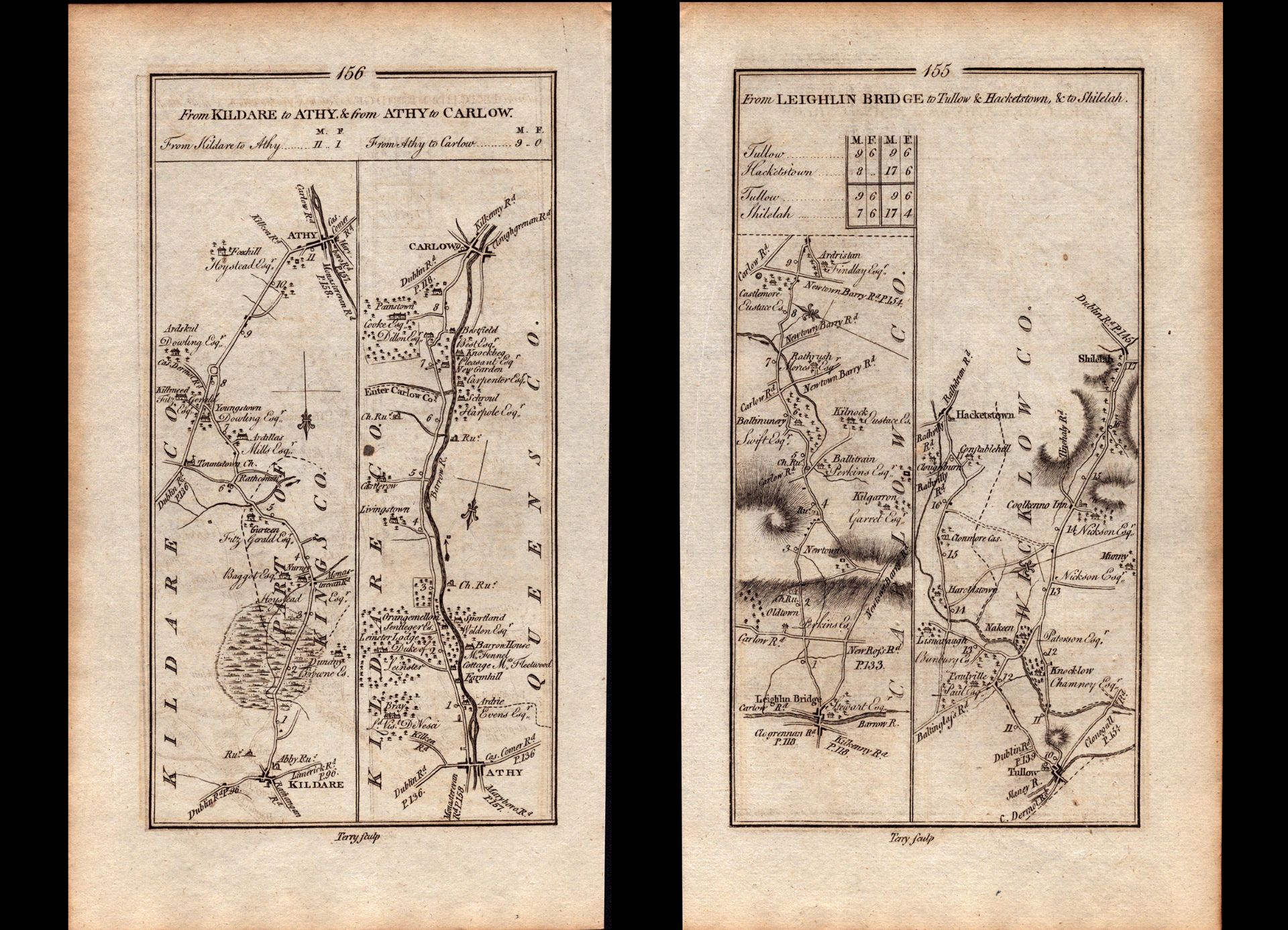 Ireland Rare Antique 1777 Map Carlow Wicklow Kildare Laois Offaly Etc.