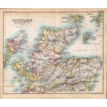 Scotland Northern Area Double Sided Antique 1896 Map.
