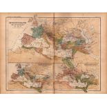 Antique 1867 Coloured Classical Geography Map Imperium Rome.