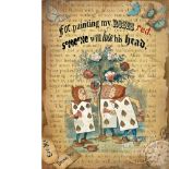 Alice In Wonderland ""Painting Roses"" Designed Quote Metal Wall Art