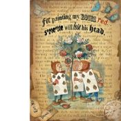 Alice In Wonderland ""Painting Roses"" Designed Quote Metal Wall Art