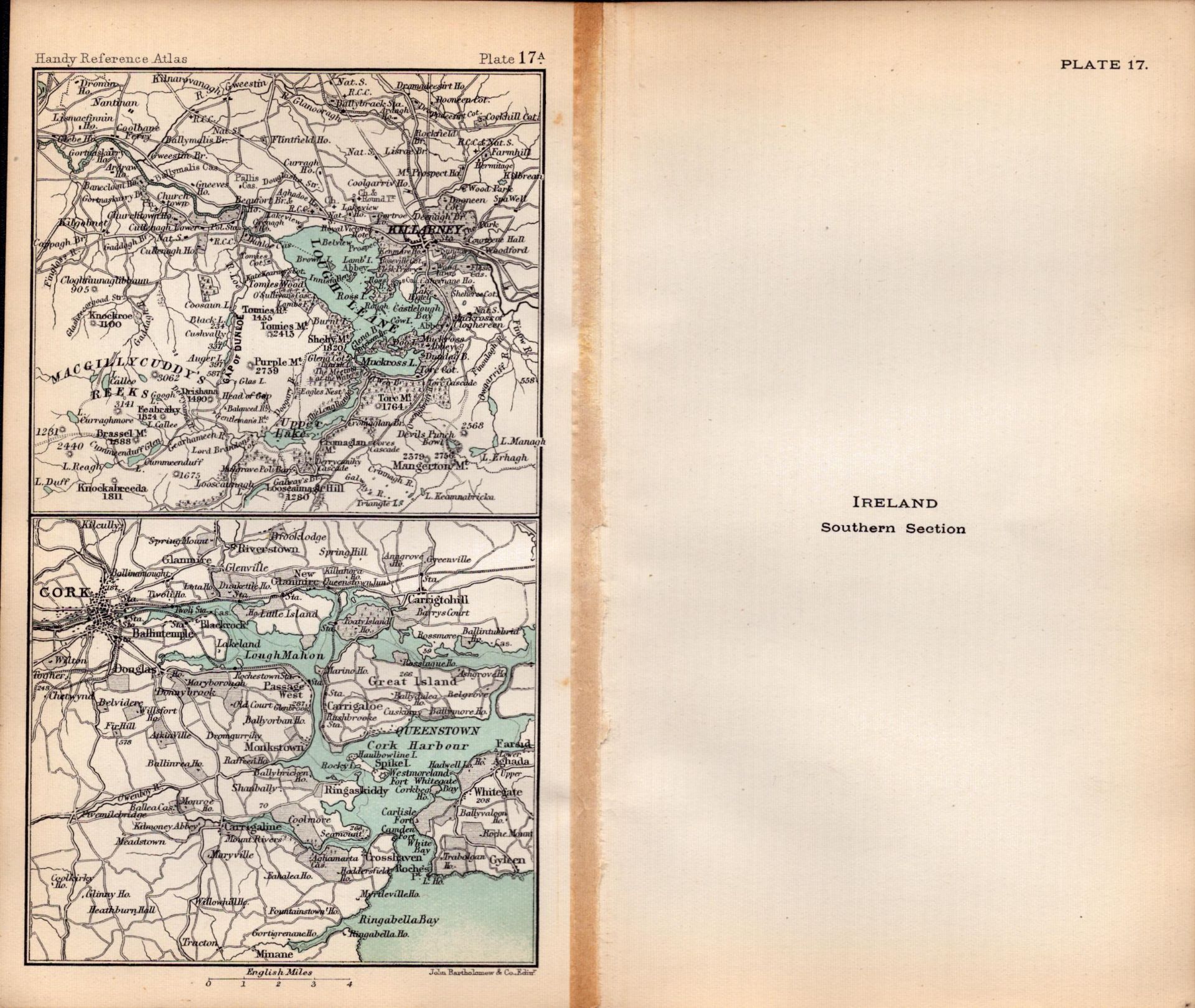 Southern Ireland Area Double Sided Antique 1896 Map. - Image 2 of 3
