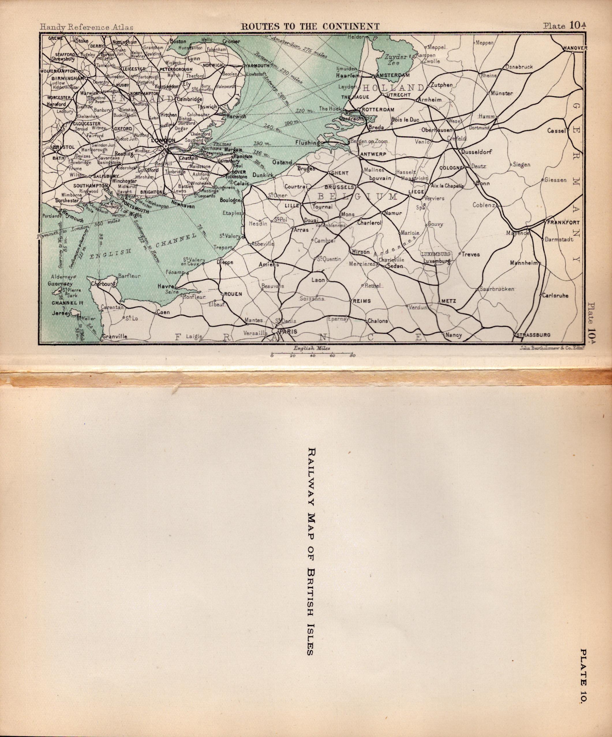 British Isles Railways Double Sided Victorian Antique 1898 Map. - Image 2 of 3