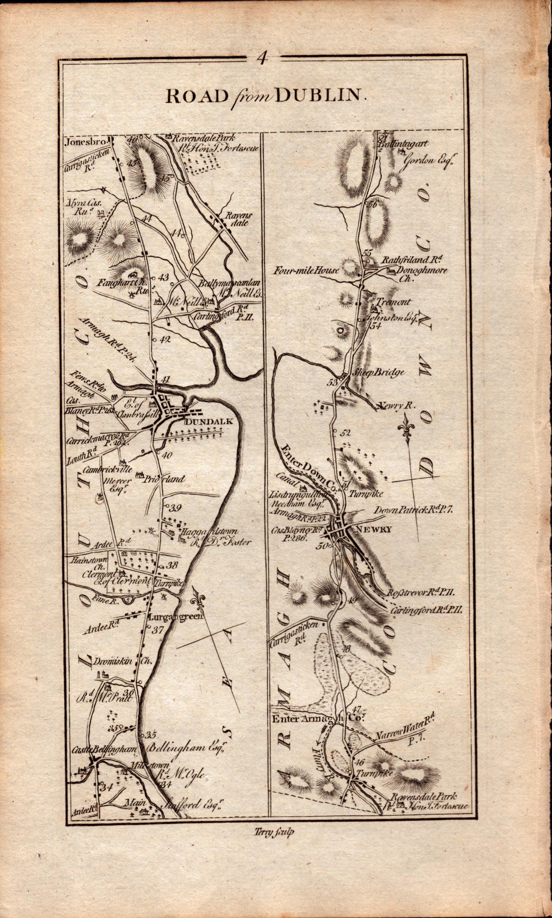 Ireland Rare Antique 1777 Map Drogheda Dundalk Newry Co Louth Armagh Down. - Bild 2 aus 4