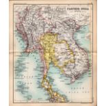 Farther India Area Double Sided Antique 1896 Map.