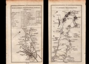 Ireland Rare Antique 1777 Map Road From Dublin To Donegal Killybegs.