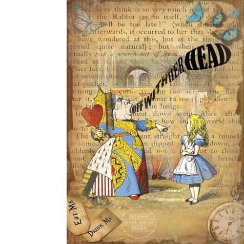 Alice In Wonderland ""The Queen Of Hearts"" Designed Quote Metal Plaque