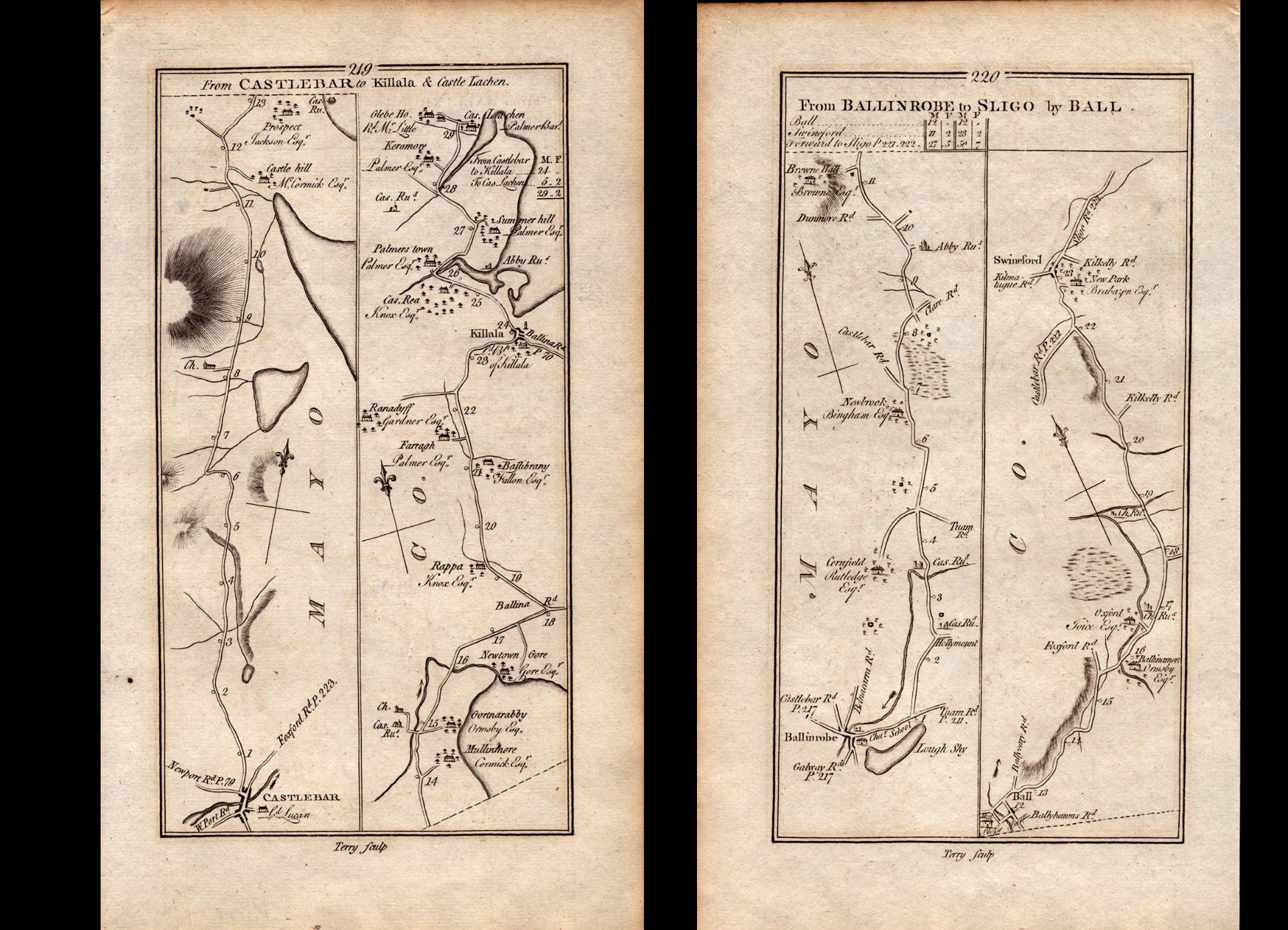 Ireland Rare Antique 1777 Map Mayo Swinford Balla Ballinrobe Killala.