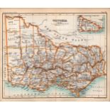Victoria State Australia Double Sided Victorian Antique 1896 Map.
