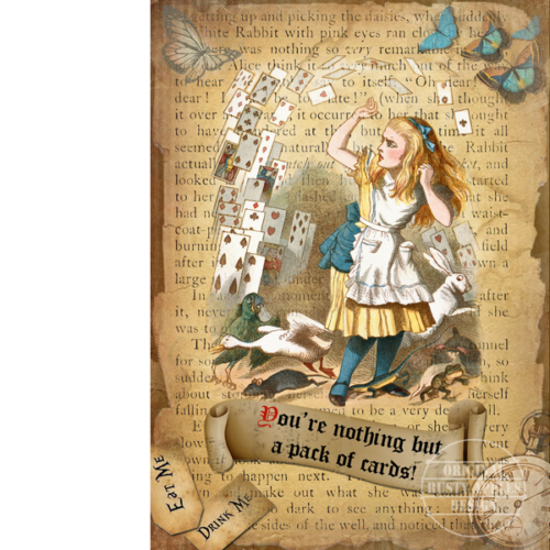 Alice In Wonderland ""Pack Of Cards"" Designed Quote Metal