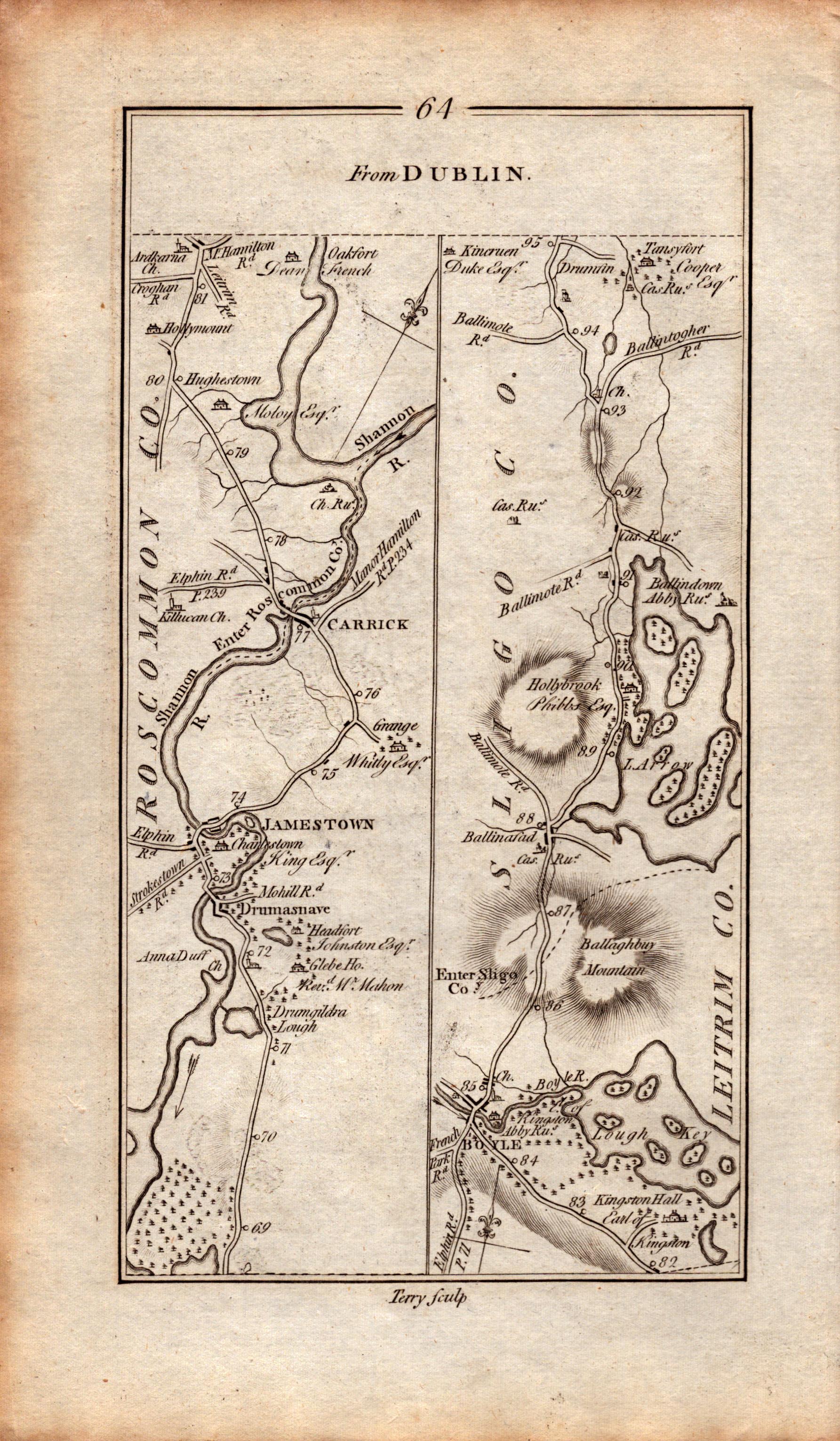 Ireland Rare Antique 1777 Map Sligo Longford Carrick On Shannon Areas. - Bild 3 aus 4