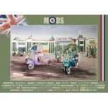 Mod Gathering Clacton Pier Nostalgic 1960's Scene Metal Wall Art