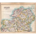Ireland Northern Area Double Sided Antique 1896 Map.