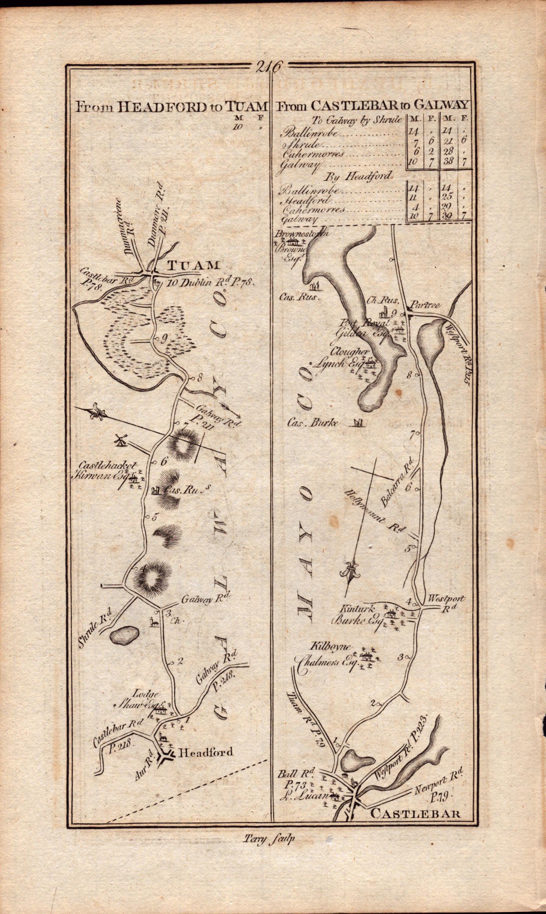 Ireland Rare Antique 1777 Map Mayo Westport Tuam Kilboyne Castlebar. - Bild 2 aus 4