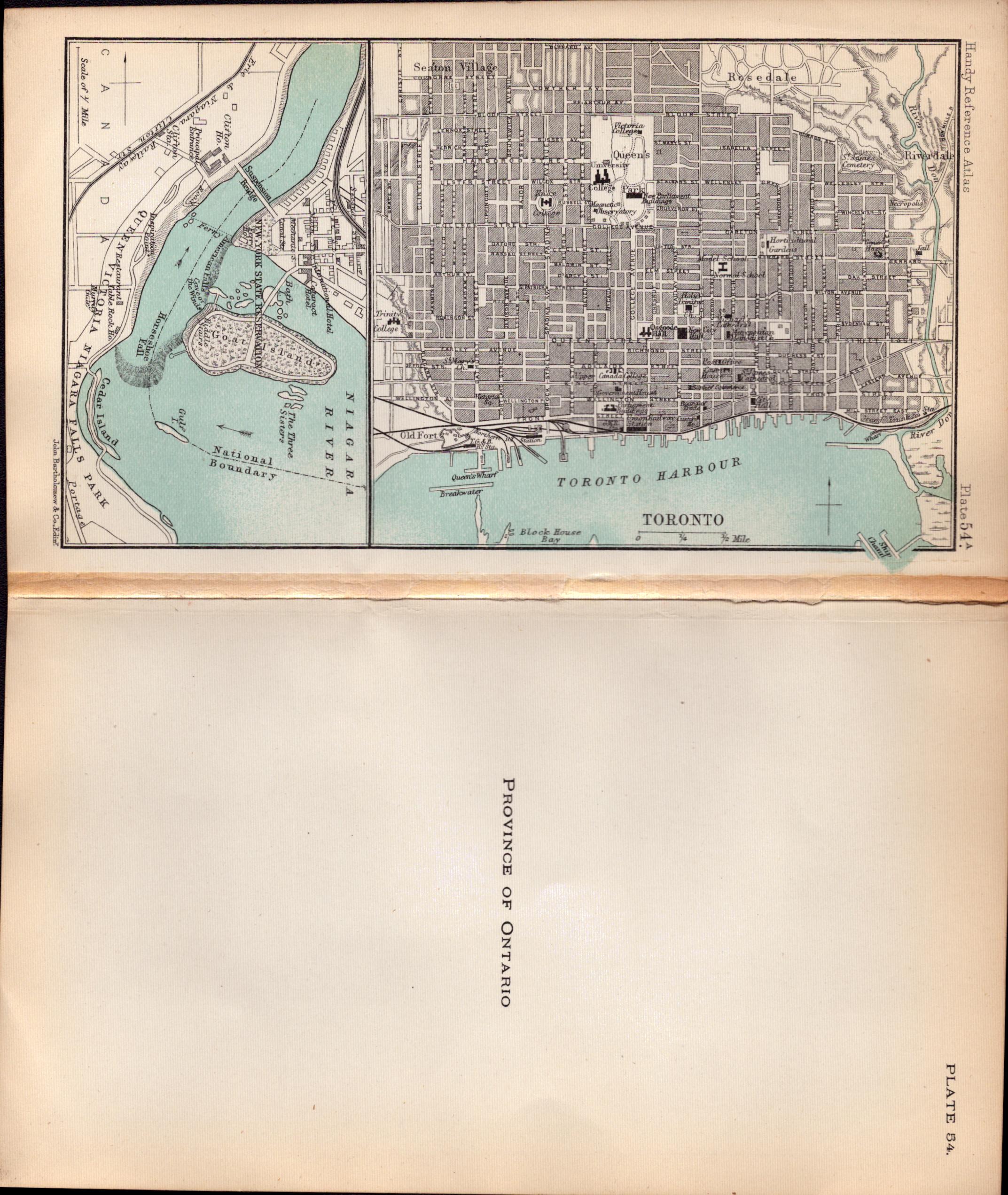 Canada Ontario Province Double Sided Antique 1896 Map. - Image 2 of 3