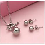New! 2 Piece Set - Necklace and Ball Earrings