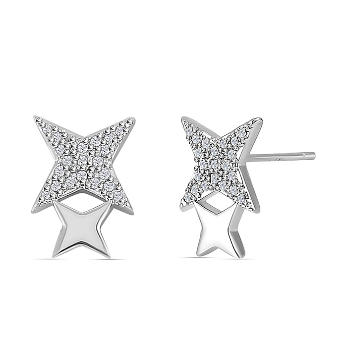 New! Set of 3 - Simulated Diamond Pinset Earrings - Bild 3 aus 8