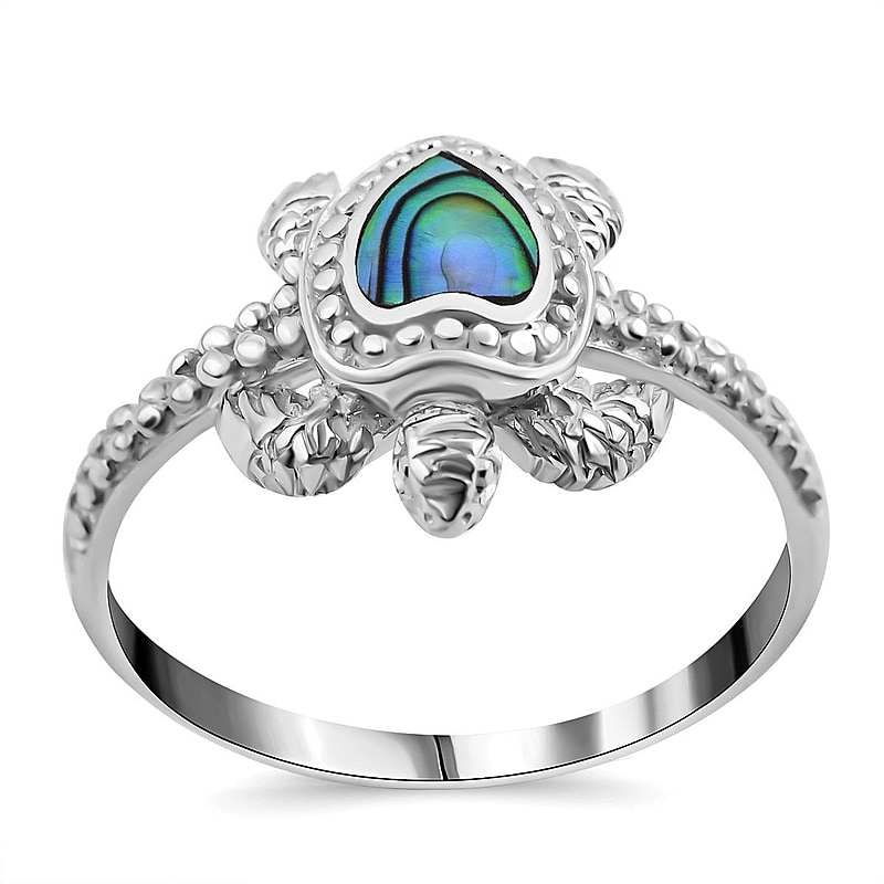 New! Royal Bali - Abalone Shell Turtle Ring In Sterling Silver - Image 3 of 5