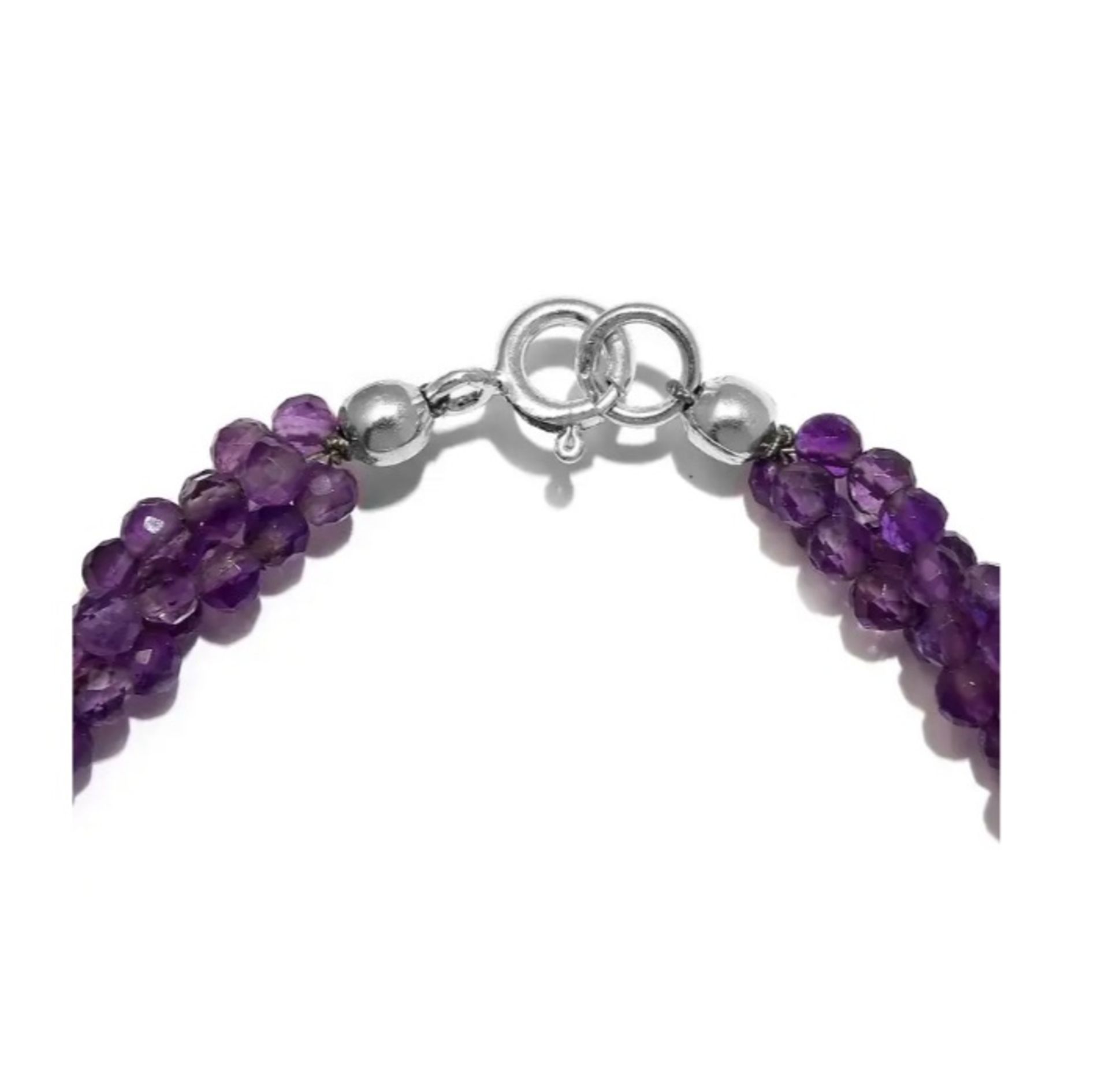 New! Amethyst Bracelet With Spring Ring Clasp in Sterling Silver - Image 3 of 3