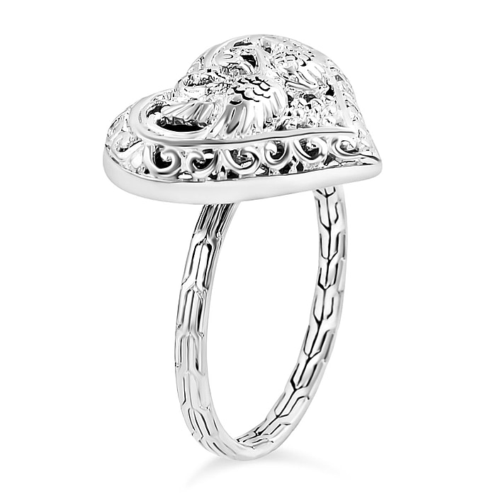 New! Royal Bali Collection - Sterling Silver Swan Heart Ring - Image 4 of 5