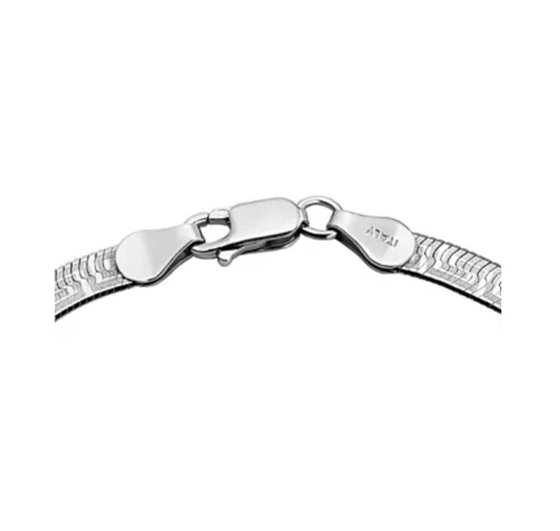 New! Italian Greek Key Style Sterling Silver Bracelet - Image 3 of 3